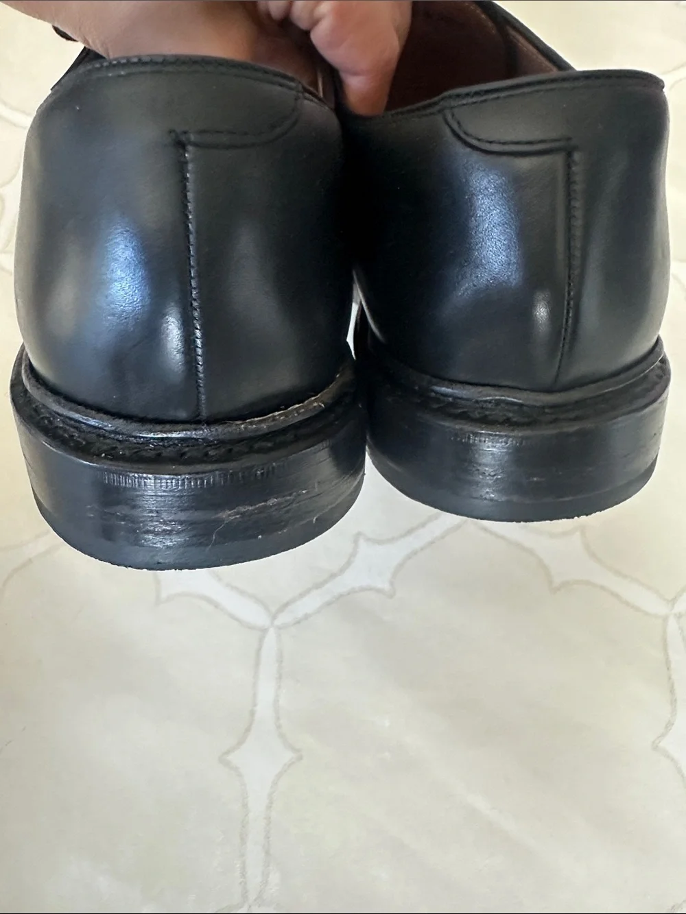 J. Crew Ludlow Padded Black Leather Derby Dress Shoes